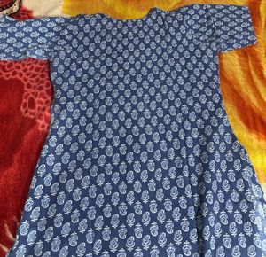 Blue Floral Print Top / short kurti