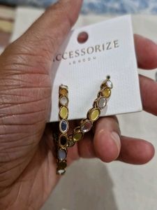 Golden Mirror Work Partywear Earrings