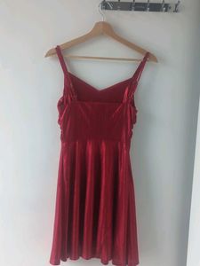 Red Metallic Mini Dress