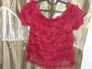 Red Ruffled Layered Top