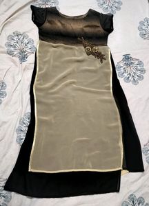 Brown And Black Kurta/ Frock