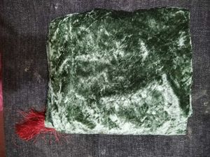 Green Velvet Kurta with Shawl