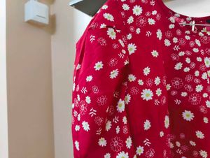 Red Floral Top