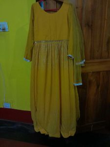 Elegant Yellow Anarkali Dress