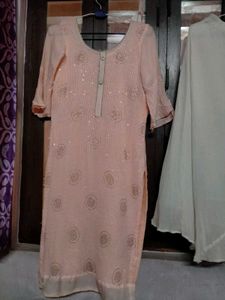 Peach sharara set