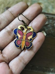 Gorgeous Meenakari Brass Butterfly Earrings