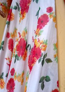 Floral Print Dress With Dupatta