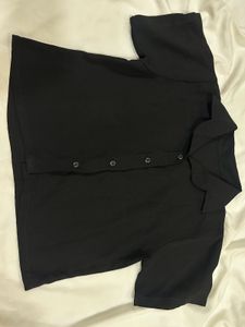 Chic Black Button-Down Top