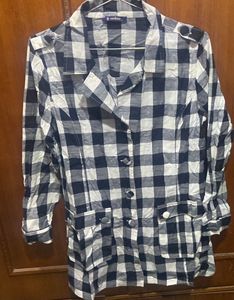 Black &amp; White Checked Tunic with Belt