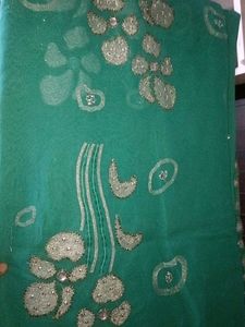Green Embellished Saree