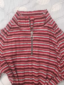 Striped Cold Shoulder Top