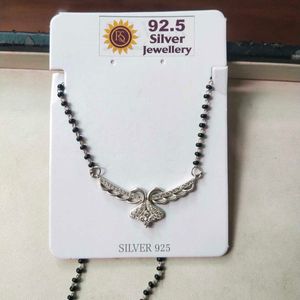 Slightly Used 925 Silver AD Solitaire Mangalsutra