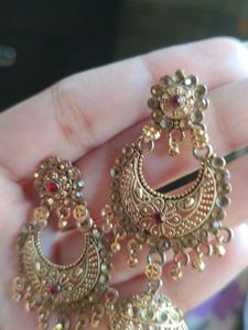 Gold Jhumka Earrings