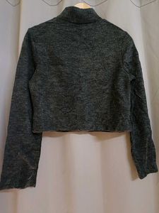 Mango Turtle Neck Cropped Sweatshirt