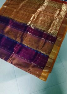 multi colour pure kanchi pattu saree