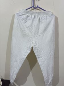 White Cropped Joggers