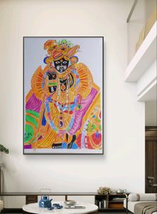 Banke Bihari Drawing With Pencil Colour