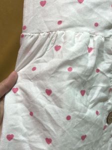 Cute White Heart Print Dress