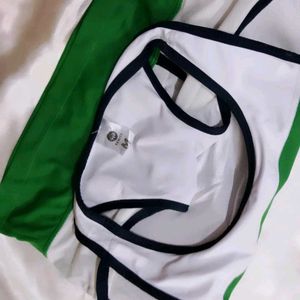 Green &amp; White Tank Top