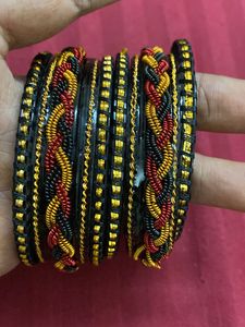 Glass Bangles with Zircon Gemstone
