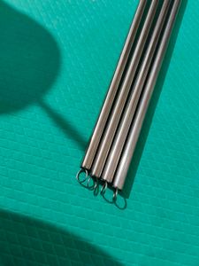 Set Of 4 Stainless Steel Straws With Sillicon Tip