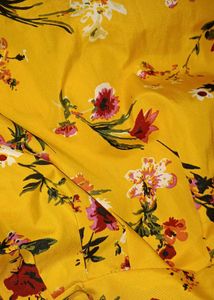 Yellow Floral Print Skirt