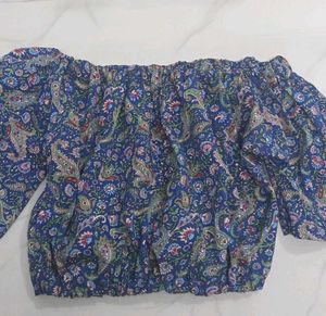 Paisley Print Crop Top