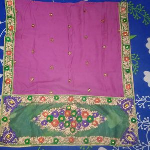 Beautiful Purple &amp; Pista Colour Dupatta Combo