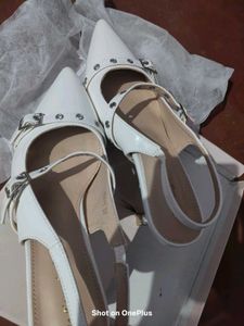 Miu White Heels
