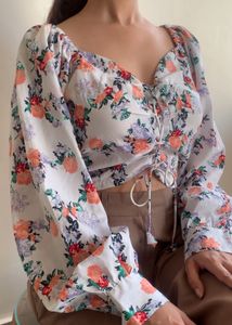 White Floral Top