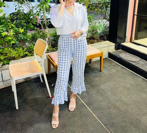Gingham Frill Trendy Pant