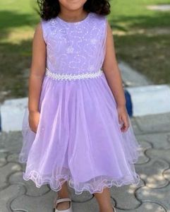 Cute Purple Party Dress With Cotton Lining