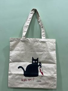 Canvas Tote Bag - Quirky Cat Design
