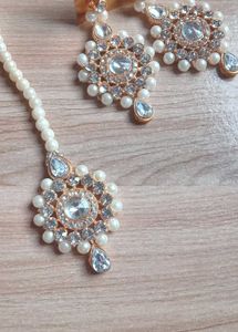 Pearl &amp; Crystal Indian Jewelry Set