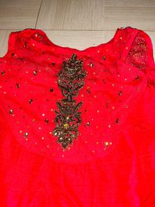 Elegant Crimson Red Evening Gown