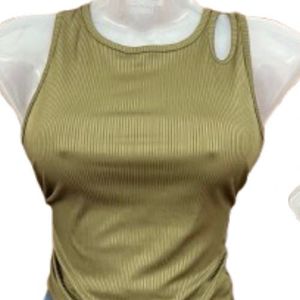 Green ribbed top