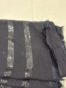 Elegant Black Sequin Saree