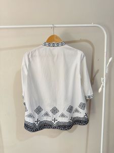 White And Blue Korean Shirt