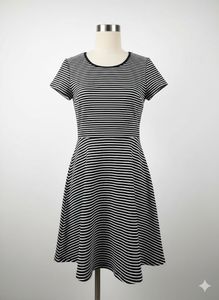 Striped Fit & Flare Dress
