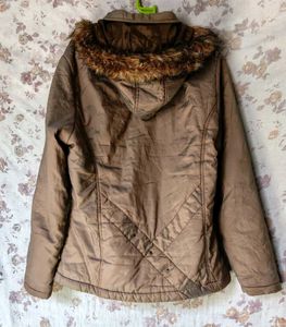 Brown Fur Hooded Coat