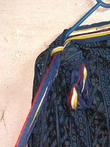 See-through Lace Cover-up Skirt Top Navy Blue