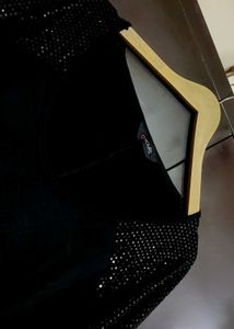 Black Top with Sequin Sleeves For 58 Bust