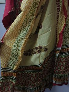 Red Printed Kurta Set - 2XL - Used Once