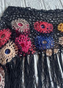 Crochet Poncho / Cape with Fringe