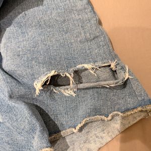 Ripped Denim Shorts