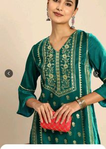 Elegant Green Velvet Kurta