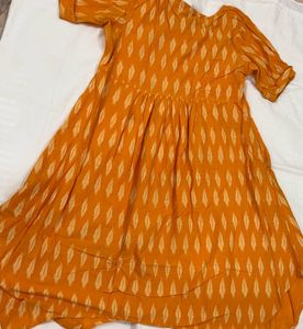 Orange Cotton Dress/Kurta