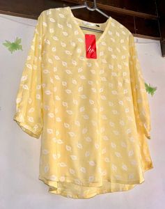 Pastel Yellow Printed Top