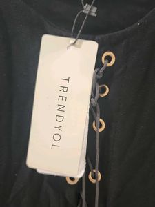 Sale Korean Black Lace-Up Tank Top