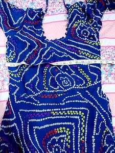 Blue Bandhni Long Gown